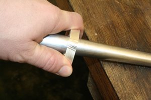hammering bangle to give texture