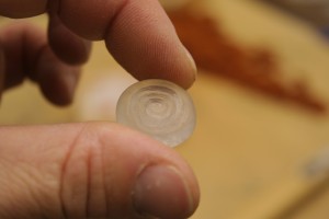 carved perspex object ready to cast