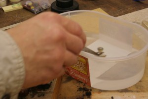 quenching the cast silver